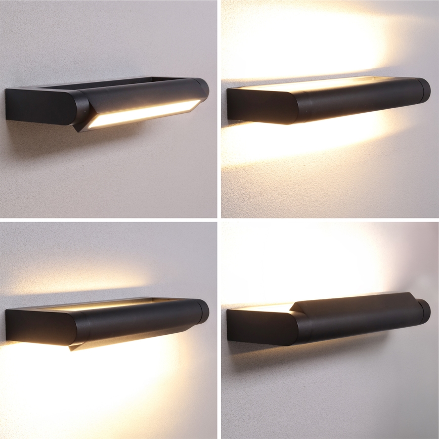 Brilagi - Lauko sieninis LED šviestuvas SALERNO LED/12W/230V 35,5 cm juoda IP65