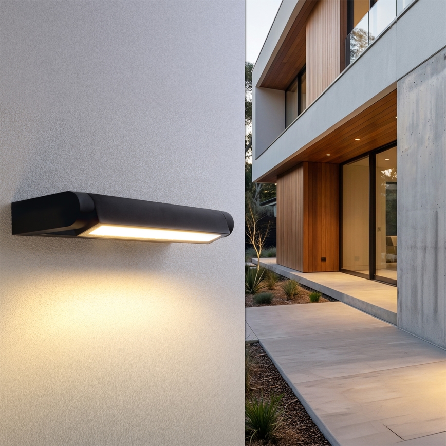 Brilagi - Lauko sieninis LED šviestuvas SALERNO LED/12W/230V 35,5 cm juoda IP65