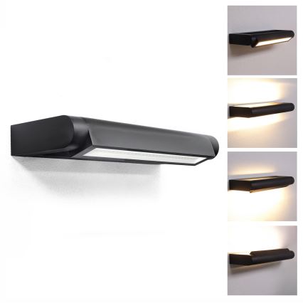 Brilagi - Lauko sieninis LED šviestuvas SALERNO LED/12W/230V 35,5 cm juoda IP65