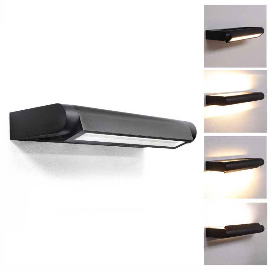 Brilagi - Lauko sieninis LED šviestuvas SALERNO LED/12W/230V 35,5 cm juoda IP65