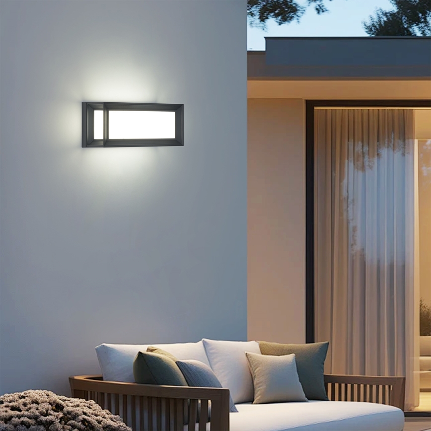 Brilagi - LED lauko sieninis šviestuvas su jutikliu PARKER LED/12W/230V antracitas IP44