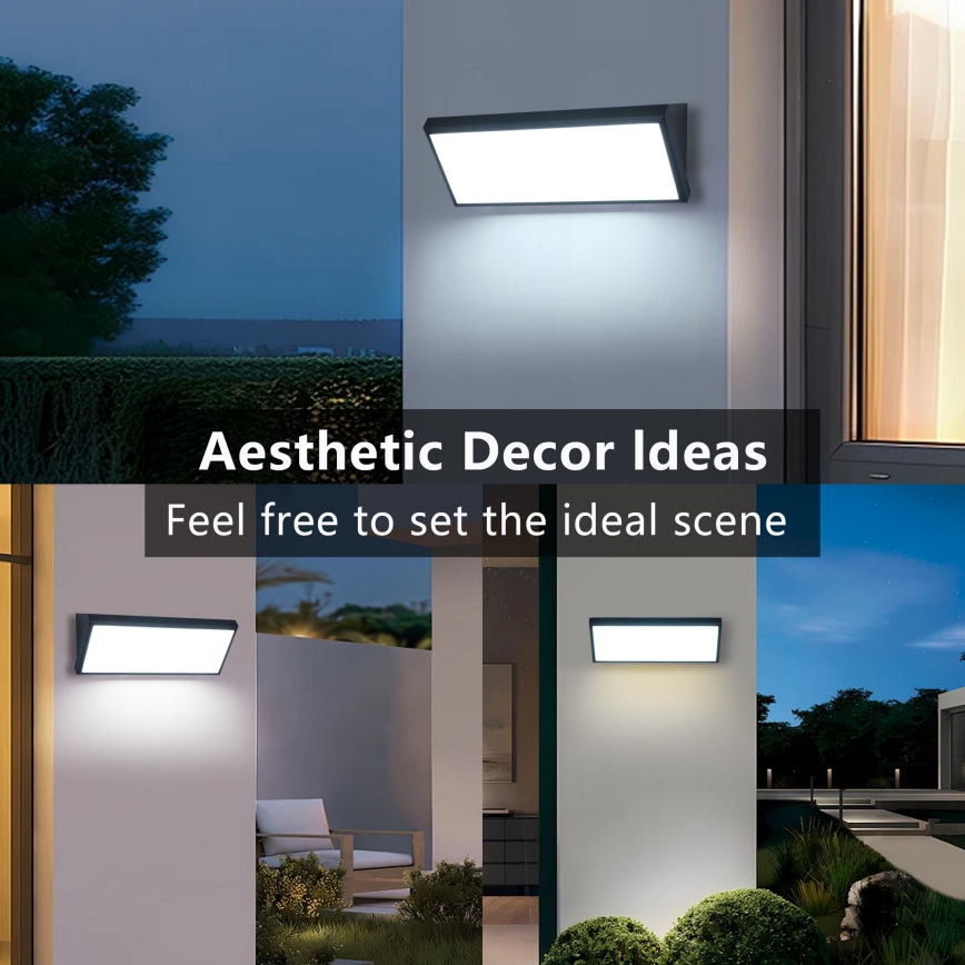 Brilagi - LED lauko sieninis šviestuvas TRIANGLE LED/42W/230V 3000/4000/6500K juodas IP65