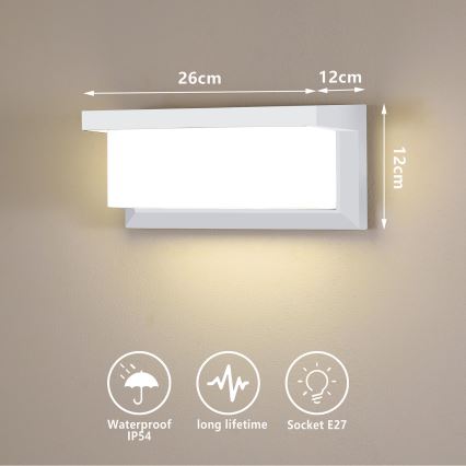 Brilagi - Lauko sieninis šviestuvas BRICKY 1xE27/60W/230V balta IP54