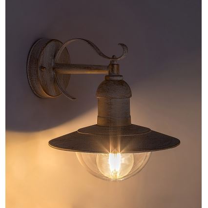 Brilagi - Lauko sieninis šviestuvas MOLDE 1xE27/60W/230V IP44 balta/patina