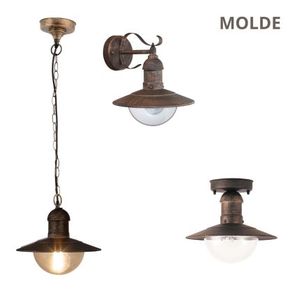 Brilagi - Lauko sieninis šviestuvas MOLDE 1xE27/60W/230V IP44 bronzinė/patinuota