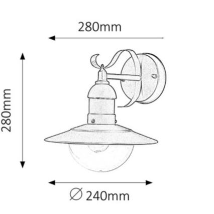 Brilagi - Lauko sieninis šviestuvas MOLDE 1xE27/60W/230V IP44 juodas