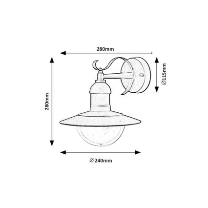 Brilagi - Lauko sieninis šviestuvas MOLDE 1xE27/60W/230V IP44 juodas