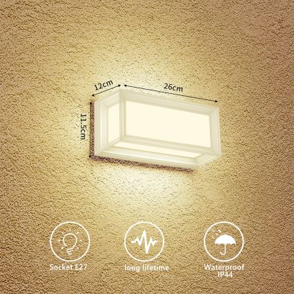 Brilagi - Lauko sieninis šviestuvas PARKER 1xE27/60W/230V, baltas, IP44