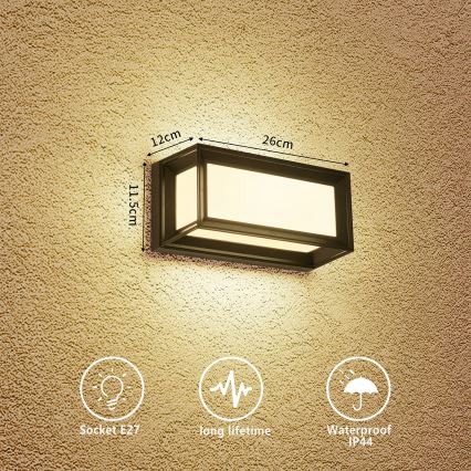 Brilagi - Lauko sieninis šviestuvas PARKER 1xE27/60W/230V juodas IP44