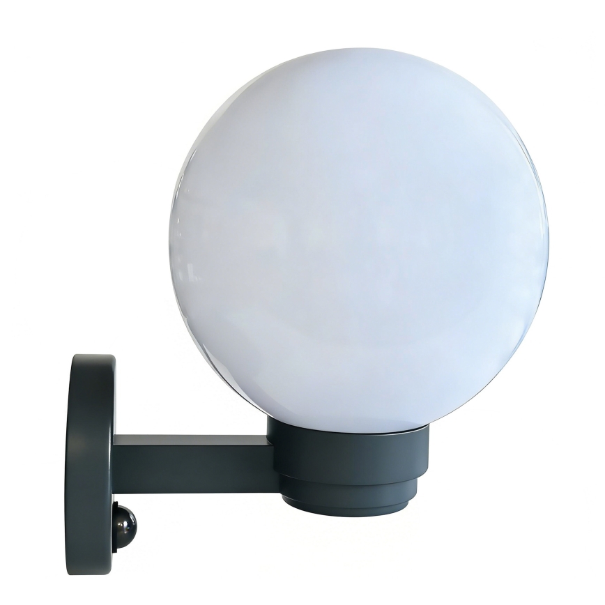 Brilagi - Lauko sieninis šviestuvas su judesio jutikliu HARBOR 1xE27/40W/230V IP33 antracitas/balta