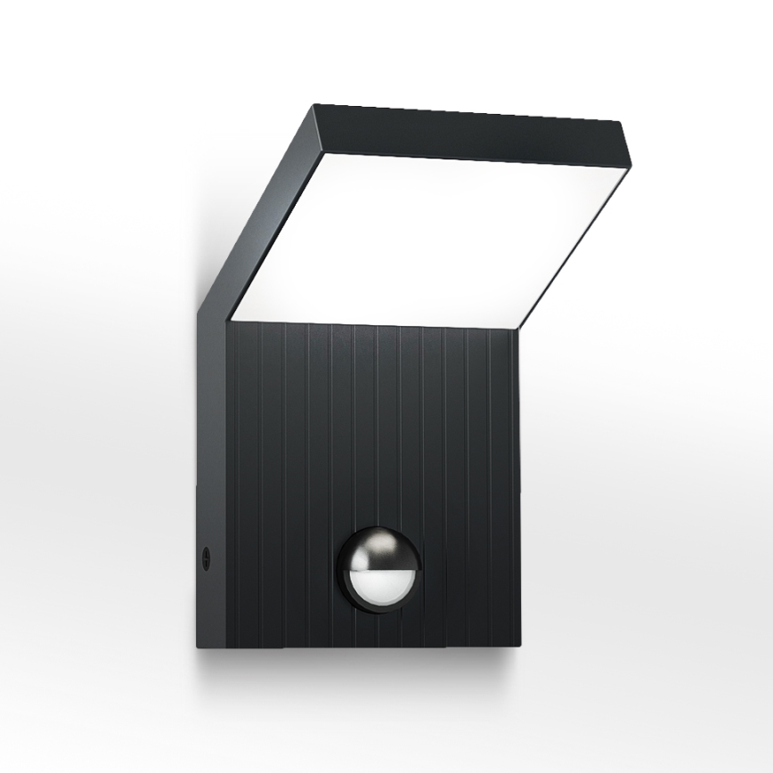 Brilagi - LED lauko sieninis šviestuvas su jutikliu RIANO LED/8W/230V antracitas IP65