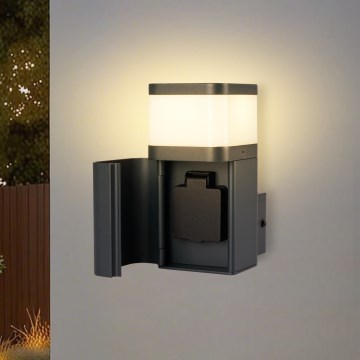 Brilagi - Lauko sieninis šviestuvas su SCHUKO lizdu PILLAR 1xG9/11W/230V IP44 antracitas