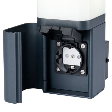 Brilagi - Lauko sieninis šviestuvas su SCHUKO lizdu PILLAR 1xG9/11W/230V IP44 antracitas