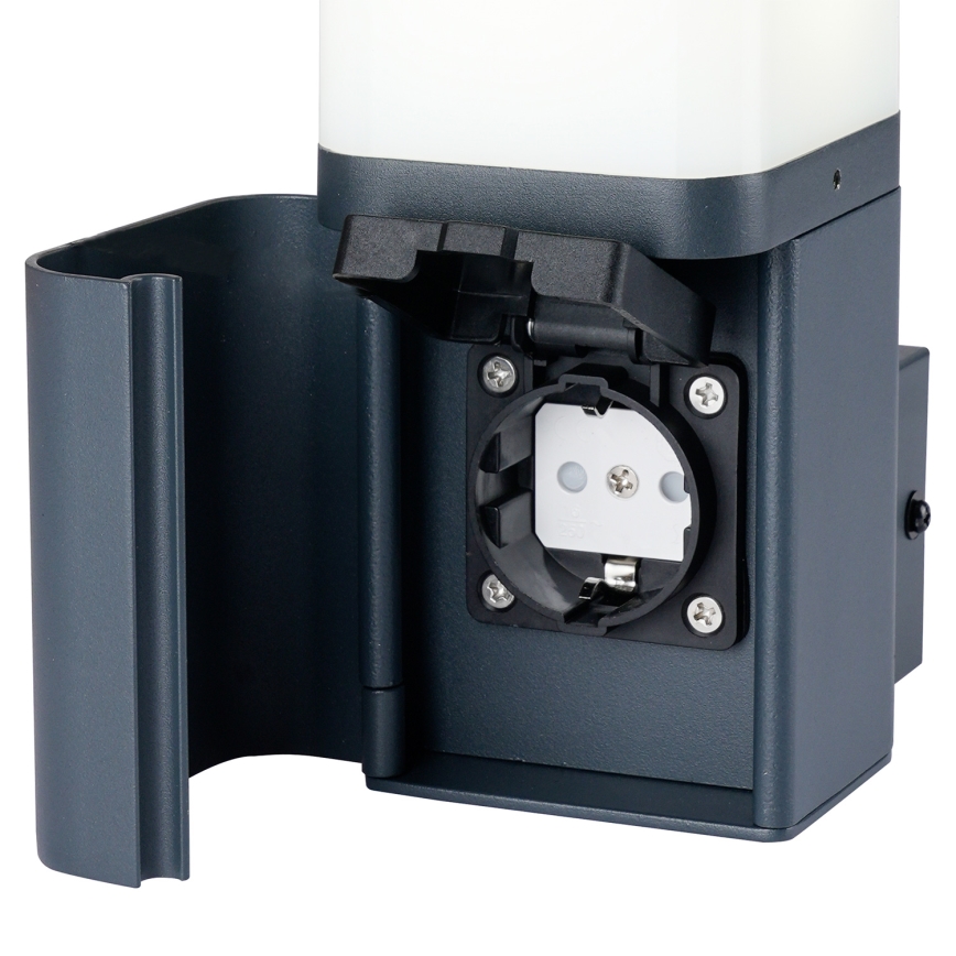 Brilagi - Lauko sieninis šviestuvas su SCHUKO lizdu PILLAR 1xG9/11W/230V IP44 antracitas