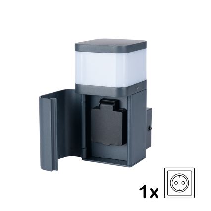 Brilagi - Lauko sieninis šviestuvas su SCHUKO lizdu PILLAR 1xG9/11W/230V IP44 antracitas