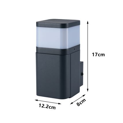 Brilagi - Lauko sieninis šviestuvas su SCHUKO lizdu PILLAR 1xG9/11W/230V IP44 antracitas