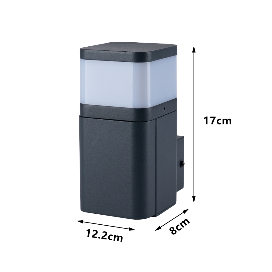 Brilagi - Lauko sieninis šviestuvas su SCHUKO lizdu PILLAR 1xG9/11W/230V IP44 antracitas