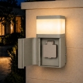 BRILAGI - Lauko sieninis šviestuvas su SCHUKO lizdu PILLAR 1xG9/11W/230V IP44 pilkas
