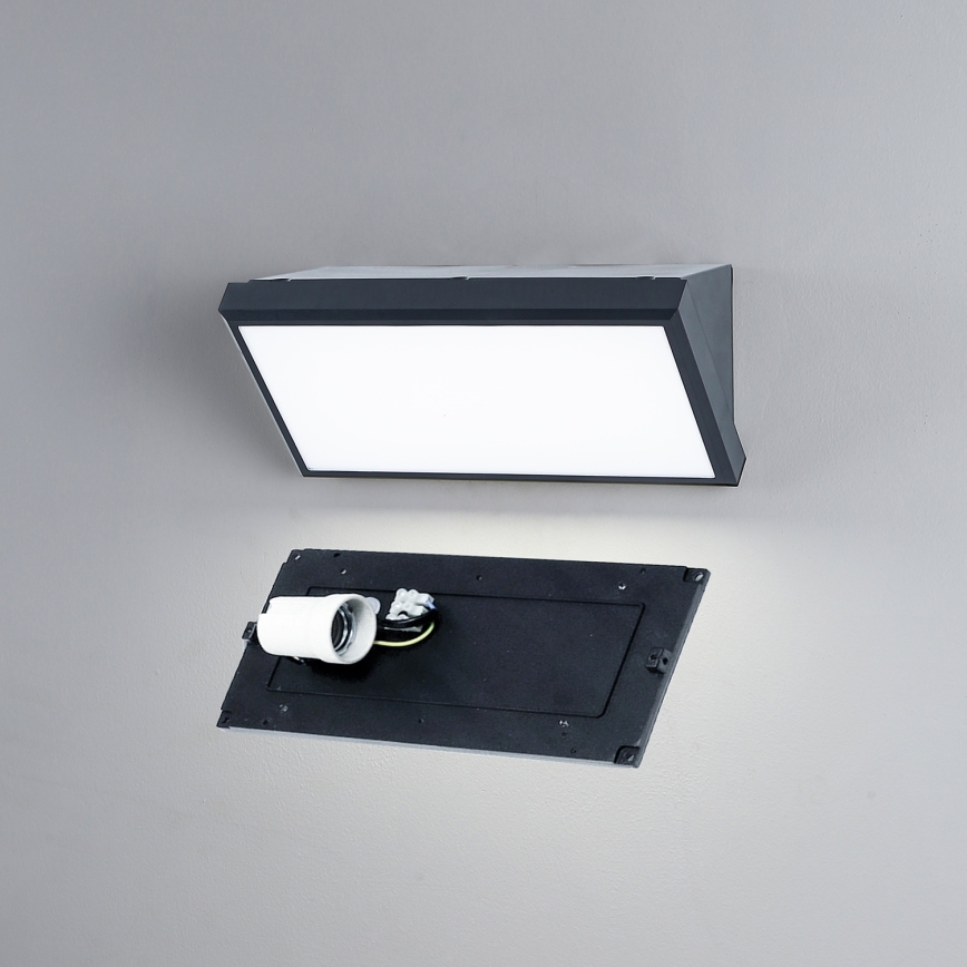 Brilagi - Lauko sieninis šviestuvas TRIANGLE 1xE27/60W/230V antracitas IP65