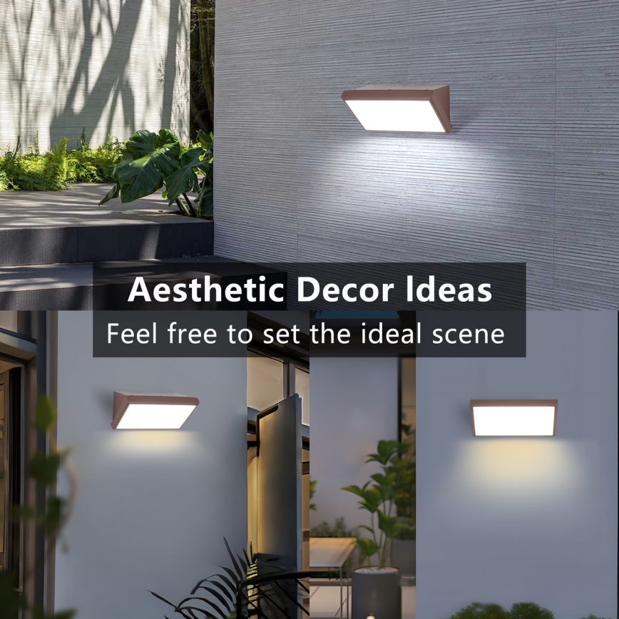 Brilagi - Lauko sieninis šviestuvas TRIANGLE 1xE27/60W/230V rudas IP65