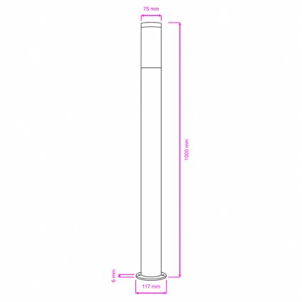 BRILAGI - Lauko šviestuvas ELIA 1xE27/20W/230V IP44 100 cm antracitas