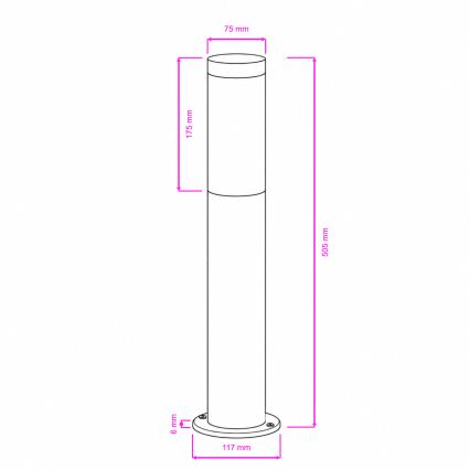 BRILAGI - Lauko šviestuvas ELIA 1xE27/20W/230V IP44 50 cm matinis chromas