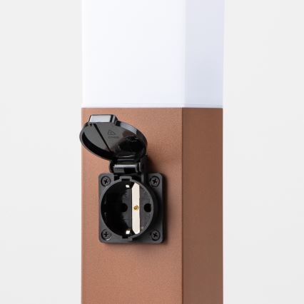 BRILAGI - Lauko šviestuvas su 2 SCHUKO lizdais NOVA 1xE27/15W/230V 40 cm IP44 rudos spalvos