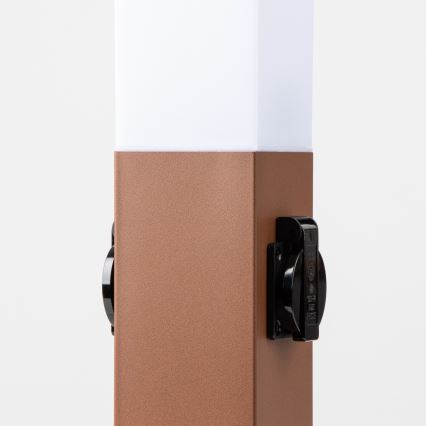 BRILAGI - Lauko šviestuvas su 2 SCHUKO lizdais NOVA 1xE27/15W/230V 40 cm IP44 rudos spalvos
