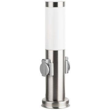 Brilagi - Lauko šviestuvas su 2 lizdais 1xE27/15W/230V 40 cm IP44 matinis chromas