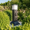 BRILAGI - Lauko šviestuvas su 2 SCHUKO lizdais 1xE14/15W/230V IP44 juodas