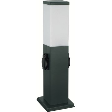 Brilagi - Lauko šviestuvas su 2 SCHUKO lizdais 1xE27/15W/230V 40 cm IP44 antracitas
