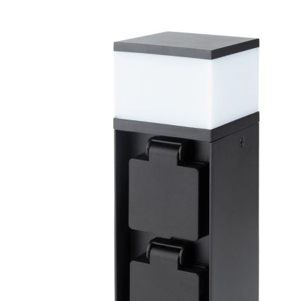 Brilagi - Lauko šviestuvas su 2 SCHUKO lizdais 1xG9/11W/230V IP44 juodas