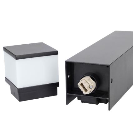 Brilagi - Lauko šviestuvas su 2 SCHUKO lizdais 1xG9/11W/230V IP44 juodas