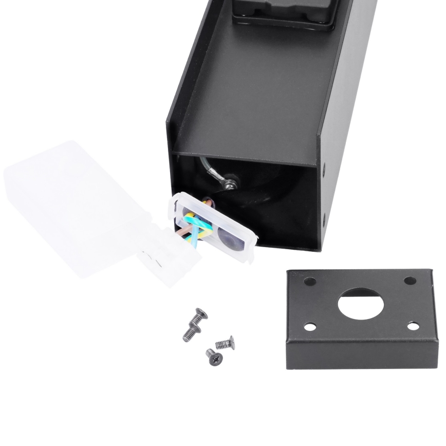 Brilagi - Lauko šviestuvas su 2 SCHUKO lizdais 1xG9/11W/230V IP44 juodas