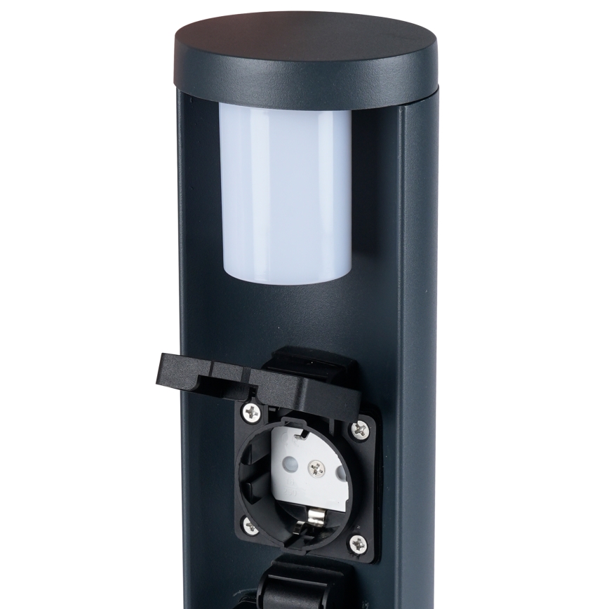 Brilagi - Lauko šviestuvas su 2 SCHUKO lizdais PILLAR 1xG9/11W/230V IP44 antracito spalvos