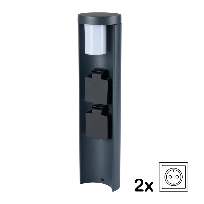 Brilagi - Lauko šviestuvas su 2 SCHUKO lizdais PILLAR 1xG9/11W/230V IP44 antracito spalvos