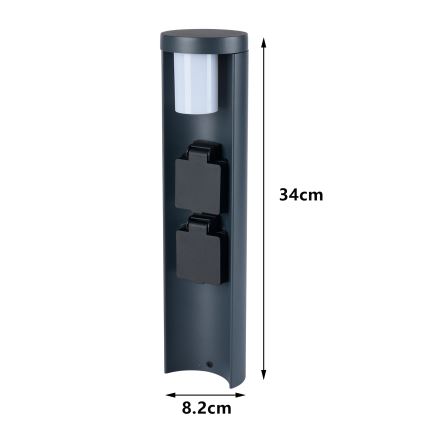 Brilagi - Lauko šviestuvas su 2 SCHUKO lizdais PILLAR 1xG9/11W/230V IP44 antracito spalvos