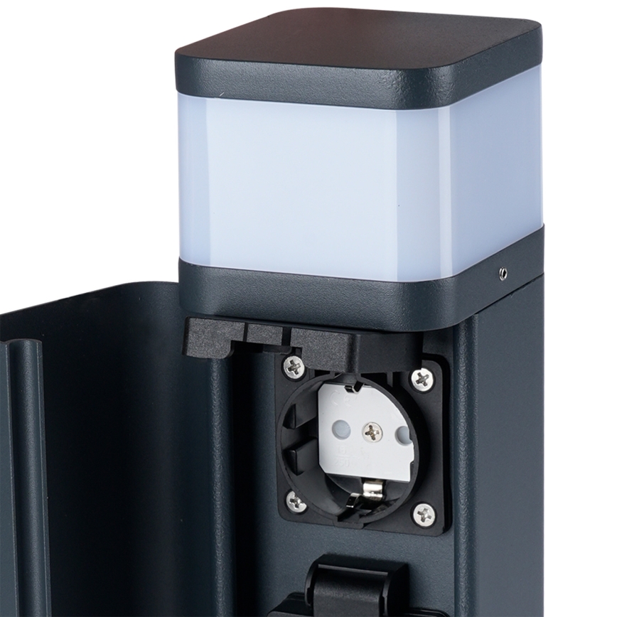 Brilagi - Lauko šviestuvas su 2 SCHUKO lizdais PILLAR 1xG9/11W/230V IP44 antracito spalva