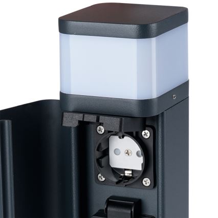 Brilagi - Lauko šviestuvas su 2 SCHUKO lizdais PILLAR 1xG9/11W/230V IP44 antracitas