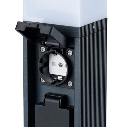 Brilagi - Lauko šviestuvas su 2 SCHUKO lizdais PILLAR 1xG9/11W/230V IP44 antracitas