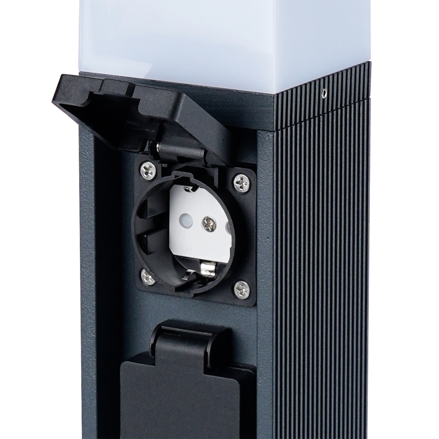 Brilagi - Lauko šviestuvas su 2 SCHUKO lizdais PILLAR 1xG9/11W/230V IP44 antracitas