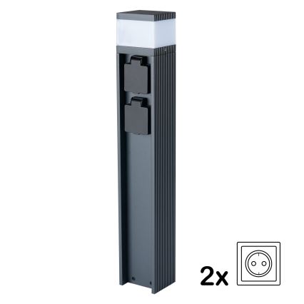 Brilagi - Lauko šviestuvas su 2 SCHUKO lizdais PILLAR 1xG9/11W/230V IP44 antracitas