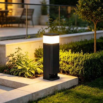BRILAGI - Lauko šviestuvas su 2 SCHUKO lizdais PILLAR 1xG9/11W/230V IP44 juoda