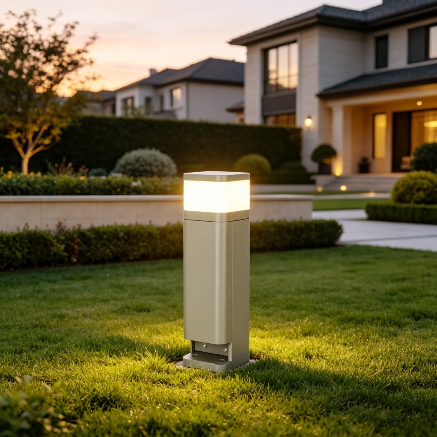 BRILAGI - Lauko šviestuvas su 2 SCHUKO lizdais PILLAR 1xG9/11W/230V IP44 pilka