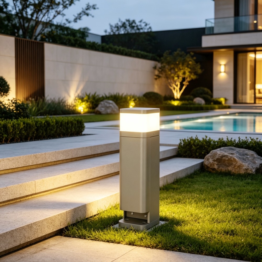 BRILAGI - Lauko šviestuvas su 2 SCHUKO lizdais PILLAR 1xG9/11W/230V IP44 pilka