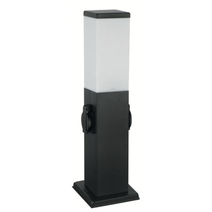Brilagi - lauko šviestuvas su 2 SCHUKO lizdais NOVA 1xE27/15W/230V 40 cm IP44 juodas