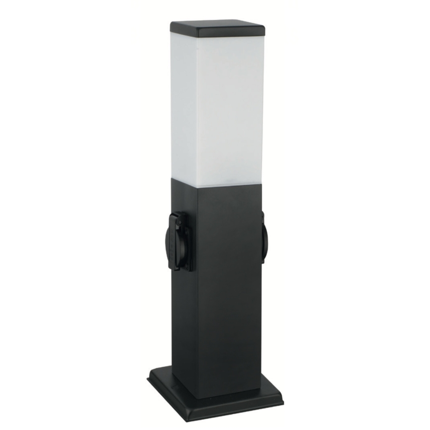Brilagi - lauko šviestuvas su 2 SCHUKO lizdais NOVA 1xE27/15W/230V 40 cm IP44 juodas
