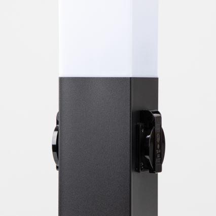 BRILAGI - lauko šviestuvas su 2 SCHUKO lizdais NOVA 1xE27/15W/230V 40 cm IP44 juodas