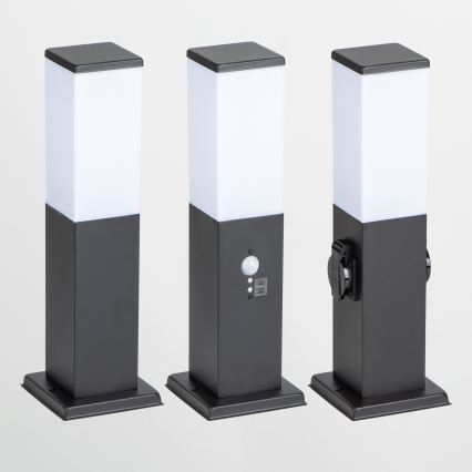 BRILAGI - lauko šviestuvas su 2 SCHUKO lizdais NOVA 1xE27/15W/230V 40 cm IP44 juodas