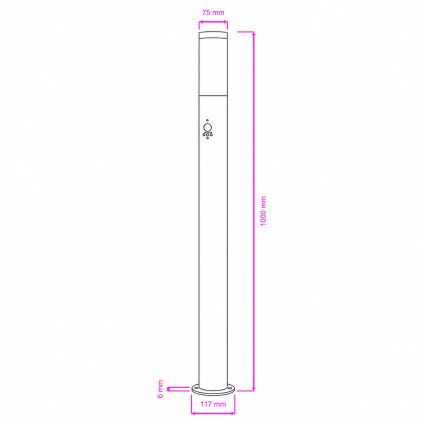 BRILAGI - lauko šviestuvas su judesio jutikliu ELIA 1xE27/20W/230V IP44 100 cm matinis chromas